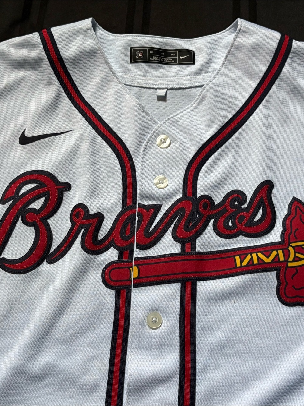 Atlanta Braves Nike 2XL Jersey Men’s MLB Baseball Button Up - Picture 7 of 9